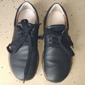 Birkenstock Black Leather Shoes Size 37